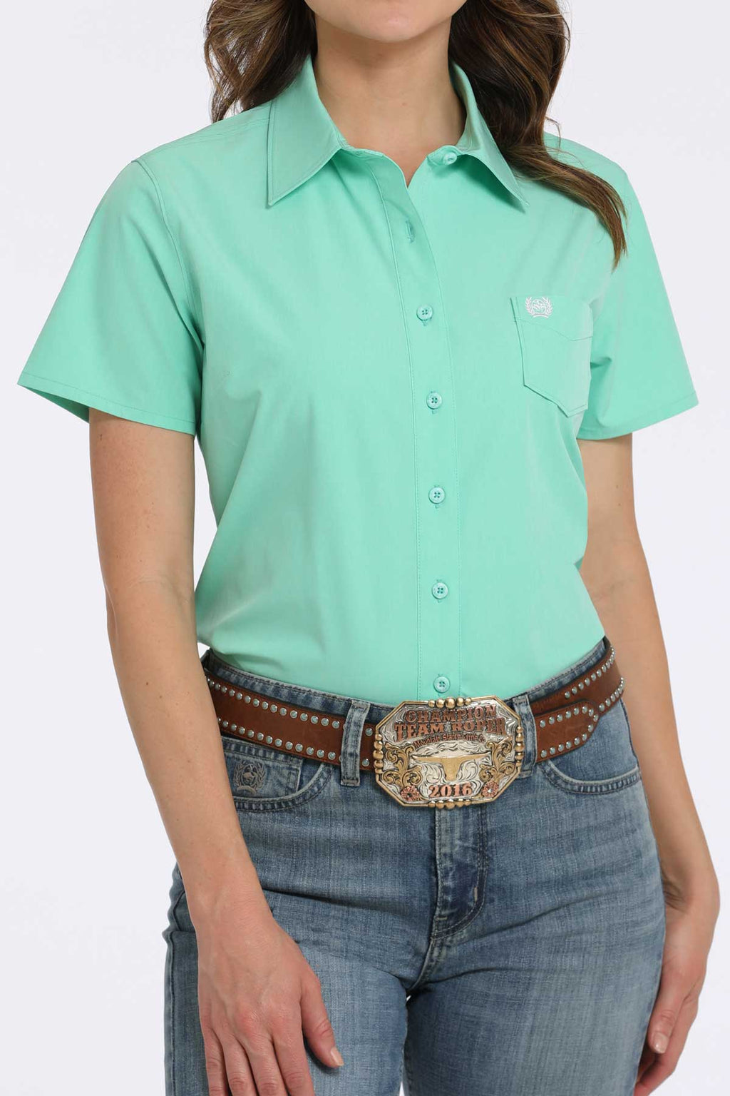 CINCH Women's ARENAFLEX Short Sleeve Western Button-Down Shirt