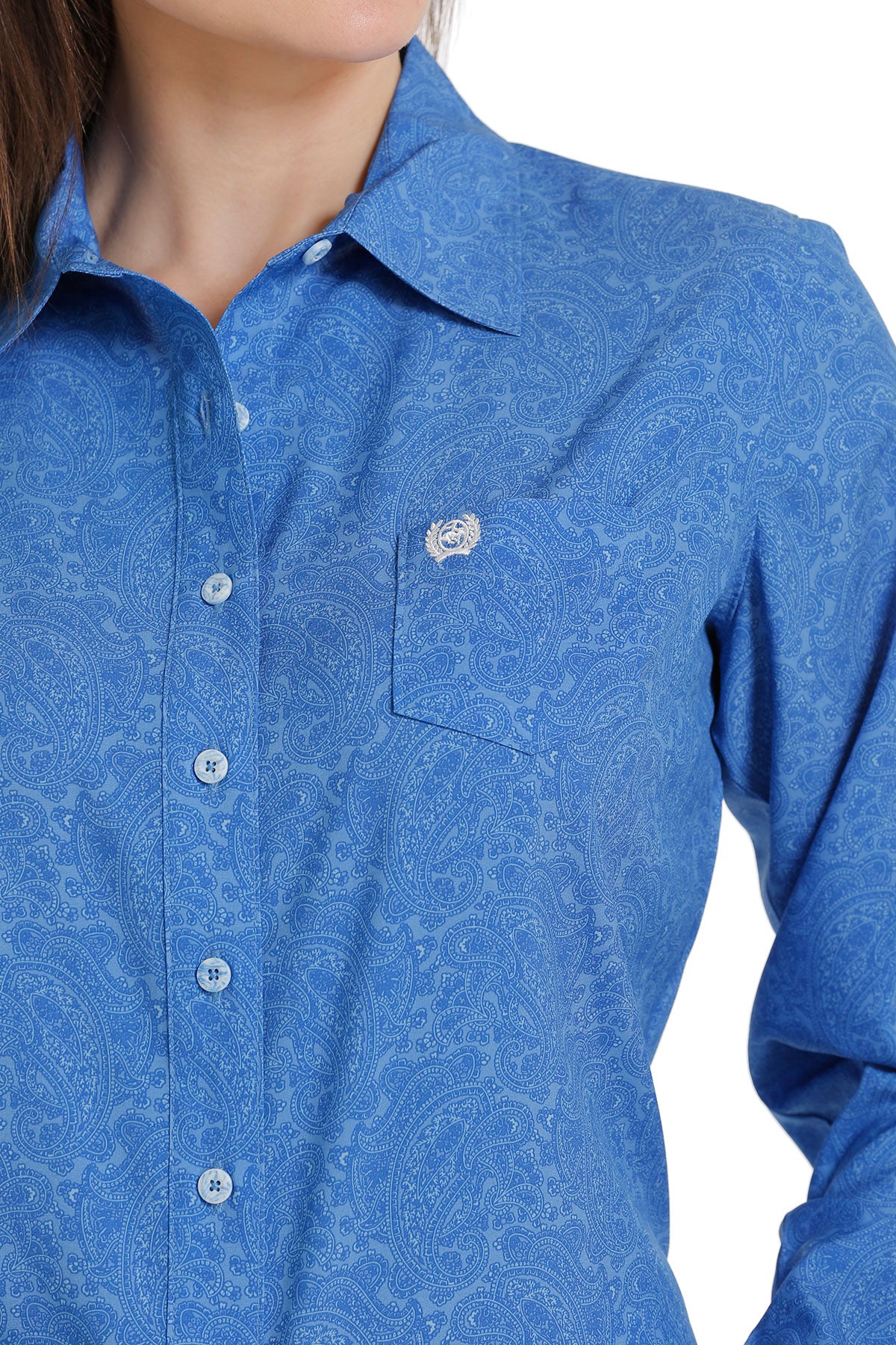 CINCH Women's Blue ARENAFLEX Button-Down Western Shirt