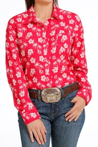 CINCH Women's ARENAFLEX Fuscia Button-Down Western Shirt