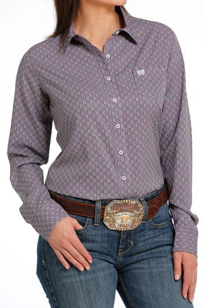 CINCH Women's ARENAFLEX Lilac Button-Down Western Shirt