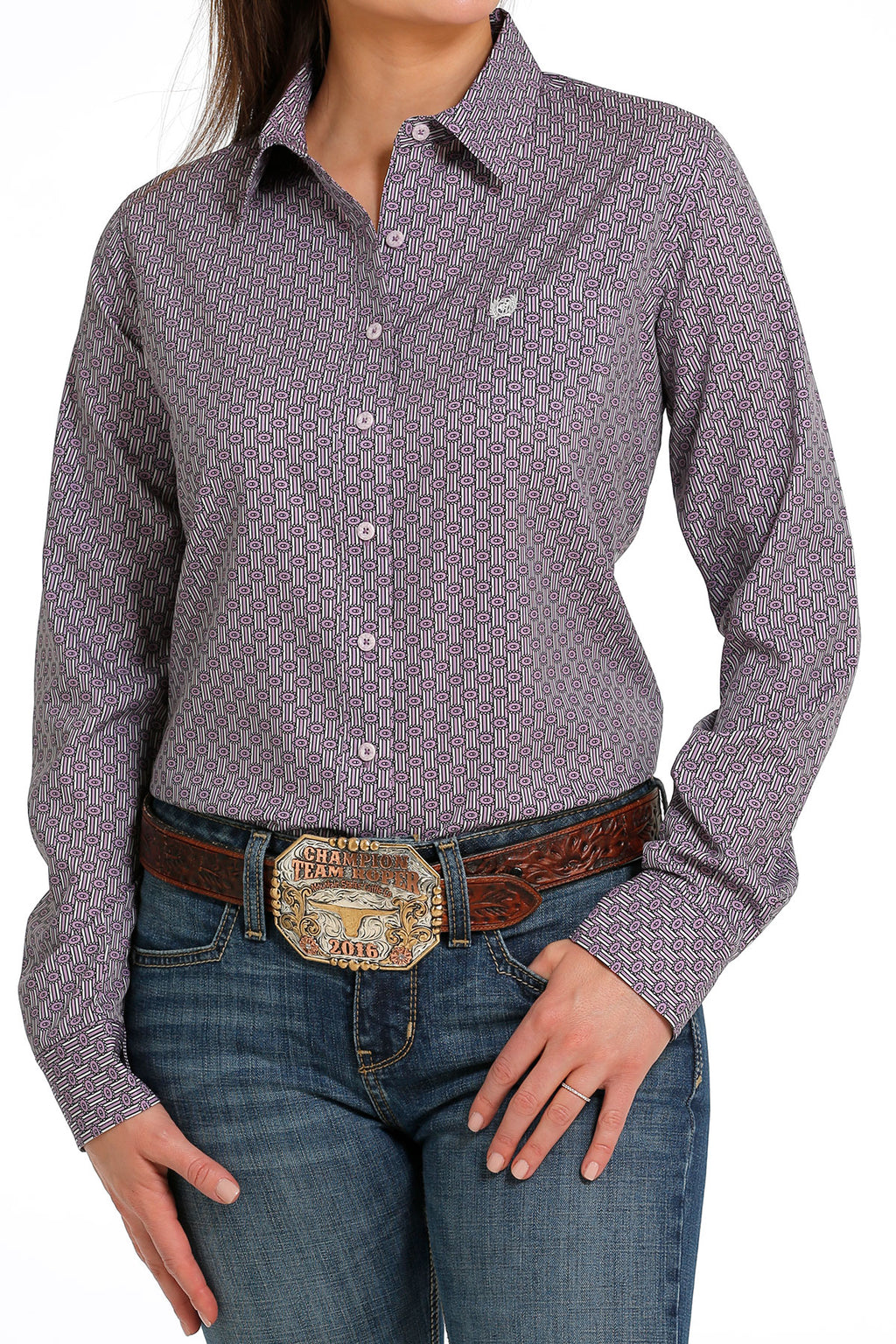 CINCH Women's ARENAFLEX Lilac Button-Down Western Shirt