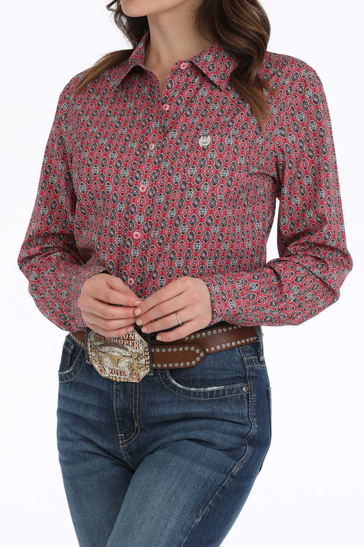 CINCH Women's ArenaFlex Geometric Print Button-Down Western Shirt