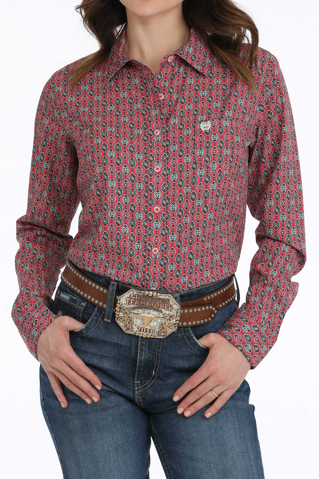CINCH Women's ArenaFlex Geometric Print Button-Down Western Shirt