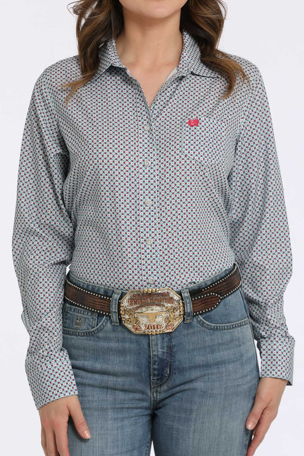 CINCH Women's Grey ARENAFLEX Western Button-Down Shirt