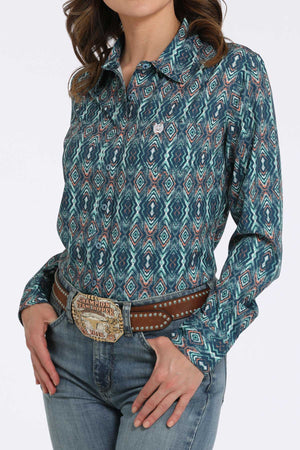 CINCH Women's Navy ARENAFLEX Western Button-Down Shirt