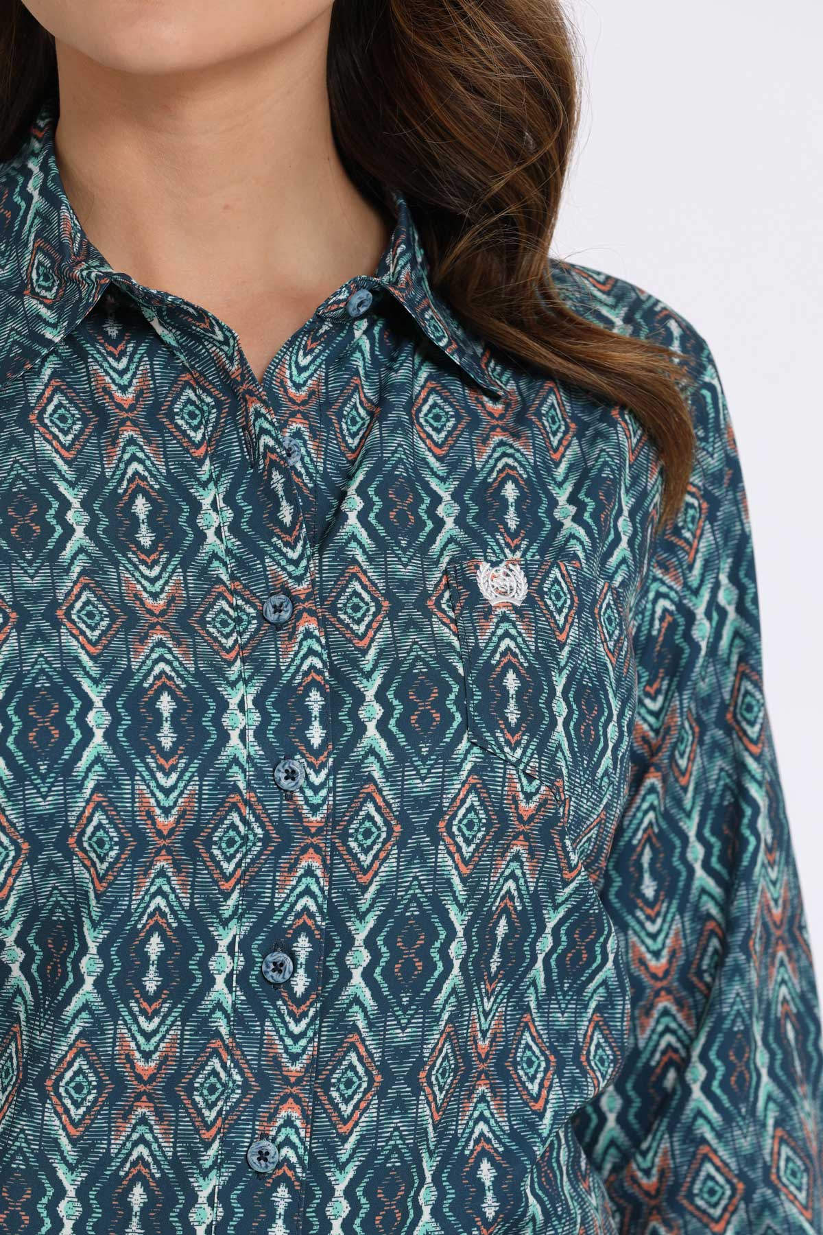 CINCH Women's Navy ARENAFLEX Western Button-Down Shirt