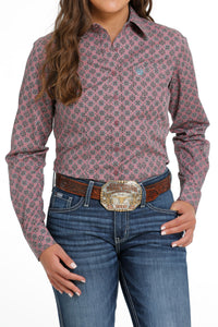 CINCH Women's Pink Button-Down Western Shirt