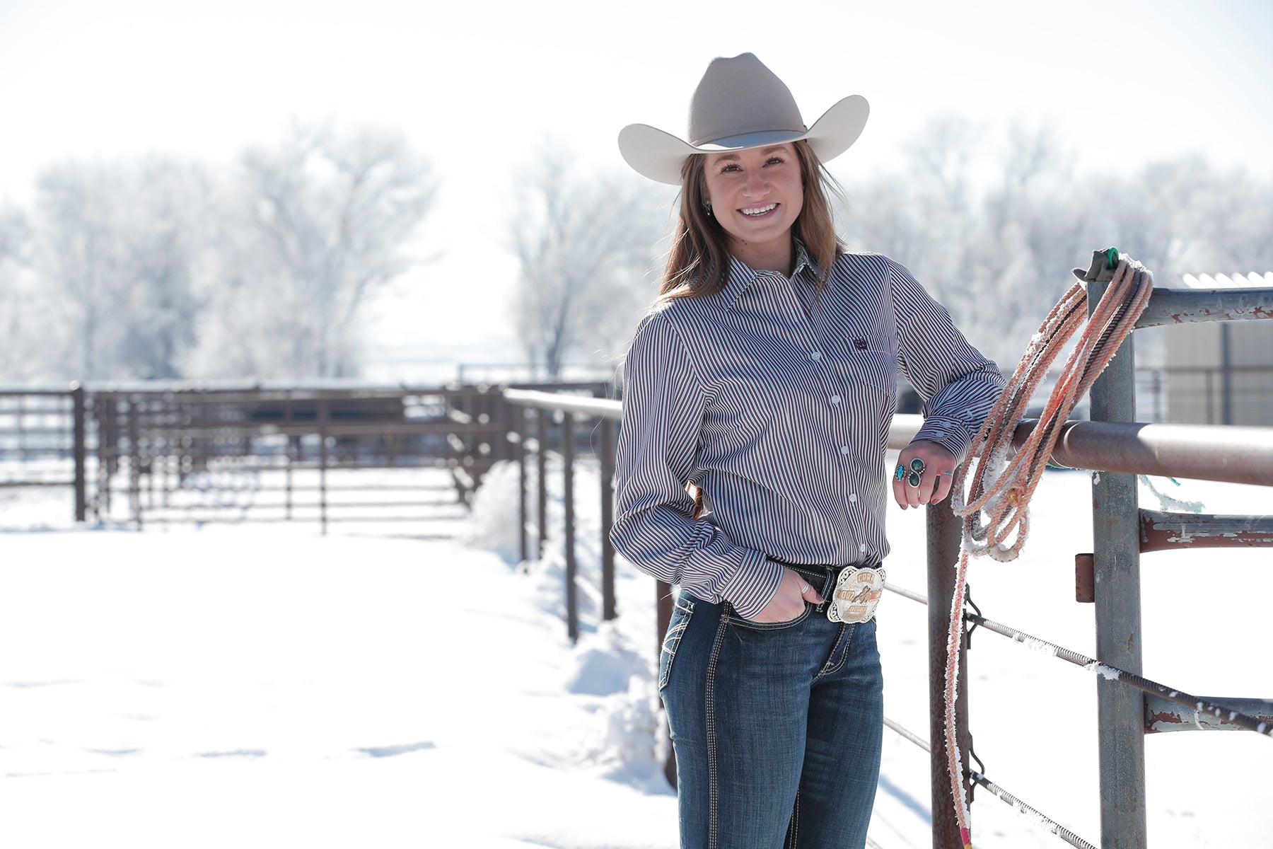 CINCH Women's Tercel Pinstripe Button-Down Western Shirt