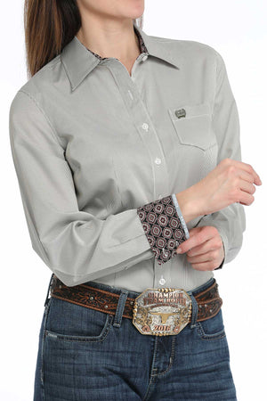 CINCH Women's Olive L/S Printed Button Down Western Shirt