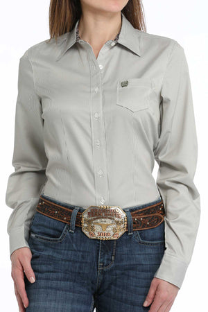 CINCH Women's Olive L/S Printed Button Down Western Shirt