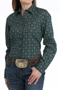 CINCH Women's Green L/S Button-Down Western Shirt