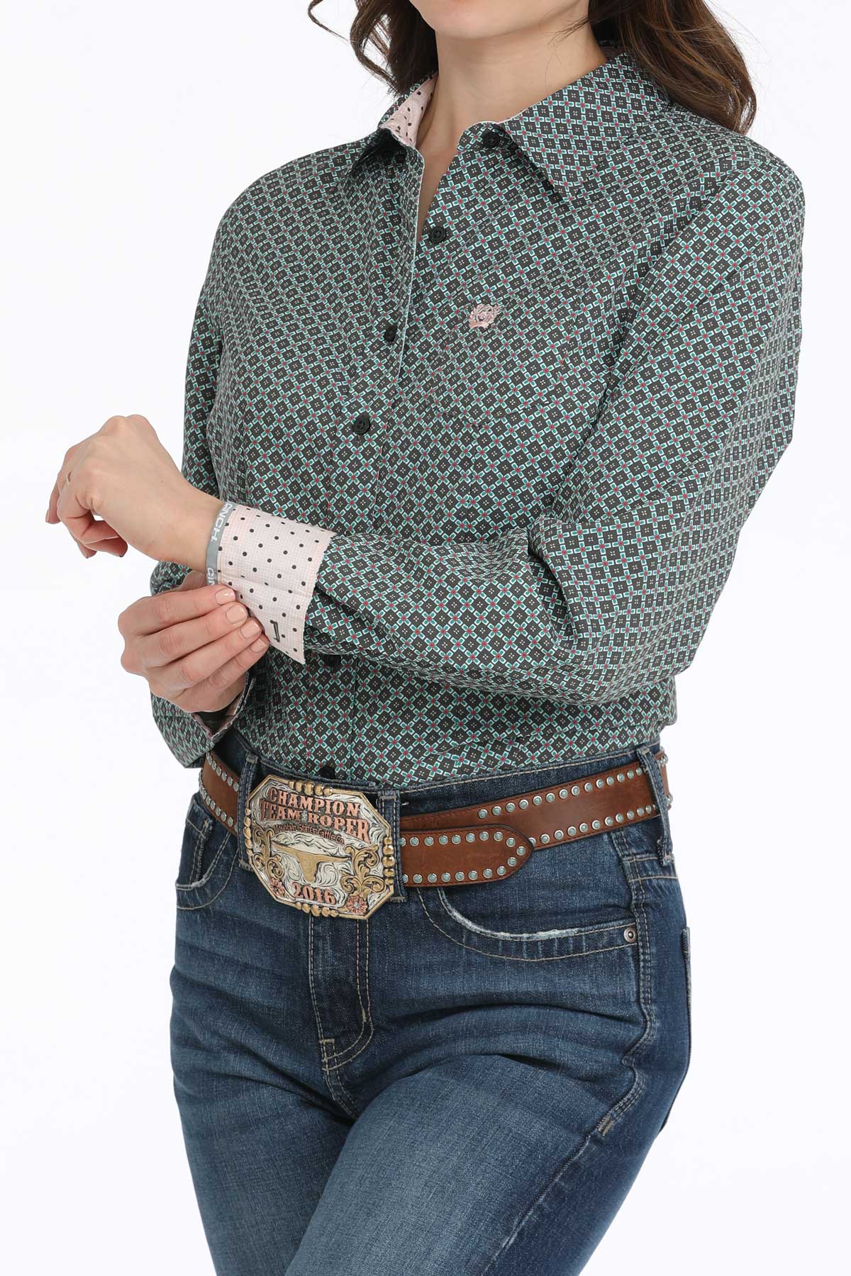 CINCH Women's Geometric Print Button-Down Western Shirt