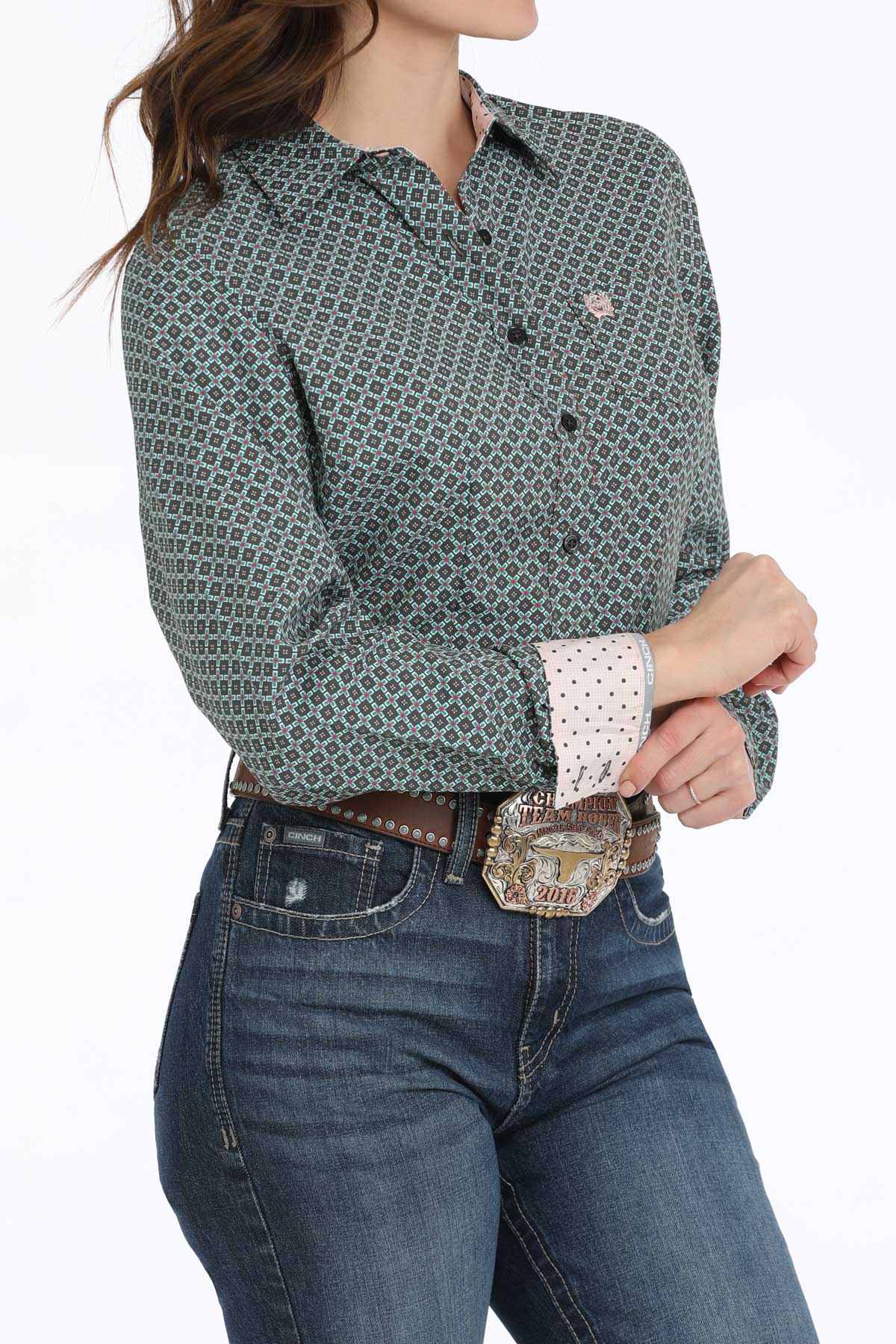 CINCH Women's Geometric Print Button-Down Western Shirt