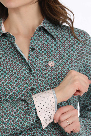CINCH Women's Geometric Print Button-Down Western Shirt