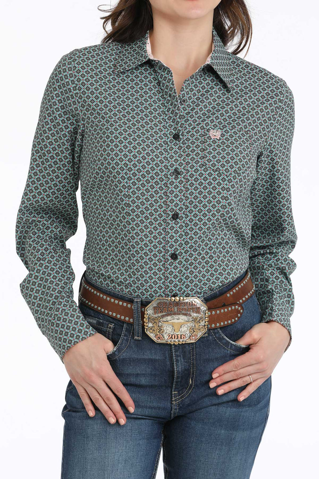 CINCH Women's Geometric Print Button-Down Western Shirt