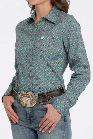 CINCH Women's Blue Western Button-Down Shirt