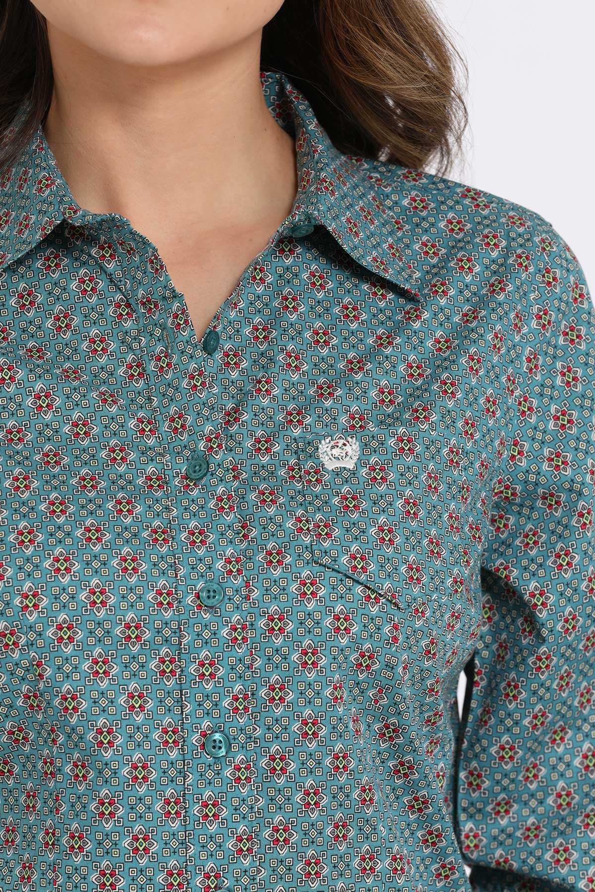 CINCH Women's Blue Western Button-Down Shirt