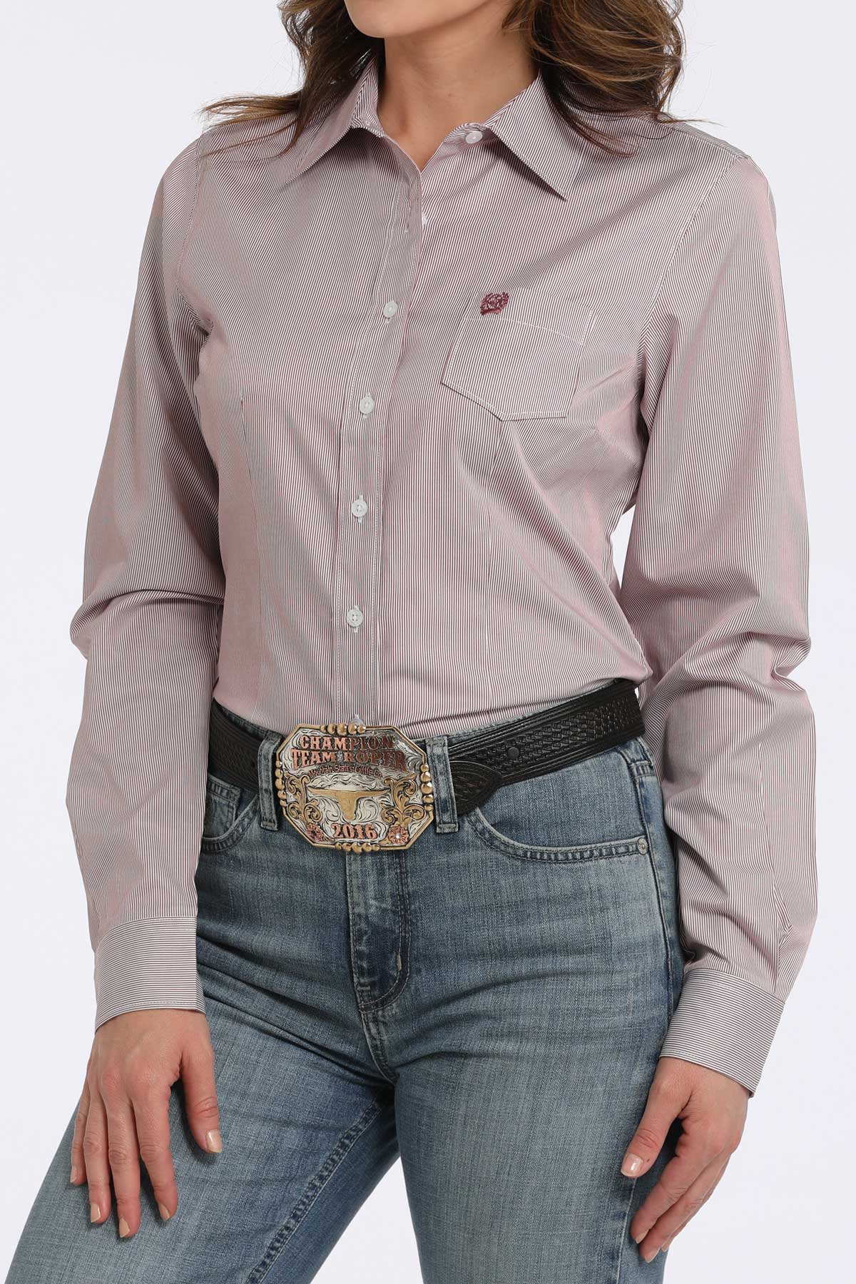CINCH Women's Stripe Pink Western Button-Down Shirt