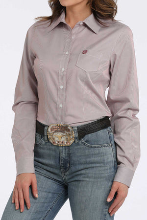CINCH Women's Stripe Pink Western Button-Down Shirt