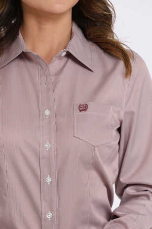 CINCH Women's Stripe Pink Western Button-Down Shirt