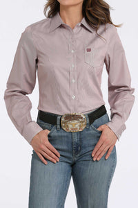 CINCH Women's Stripe Pink Western Button-Down Shirt