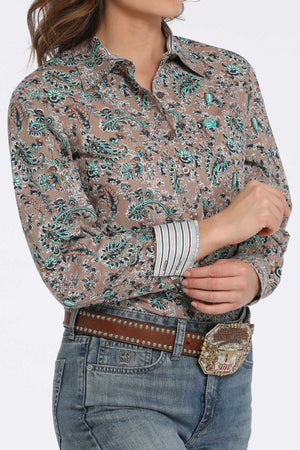 CINCH Women's Brown Western Button-Down Shirt