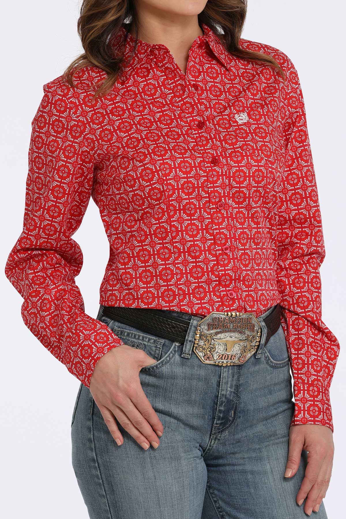CINCH Women's L/S Print Western Button-Down Shirt