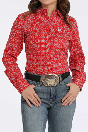 CINCH Women's L/S Print Western Button-Down Shirt