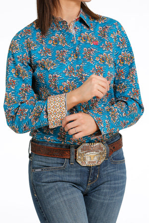 CINCH Women's Blue Button-Down Western Shirt