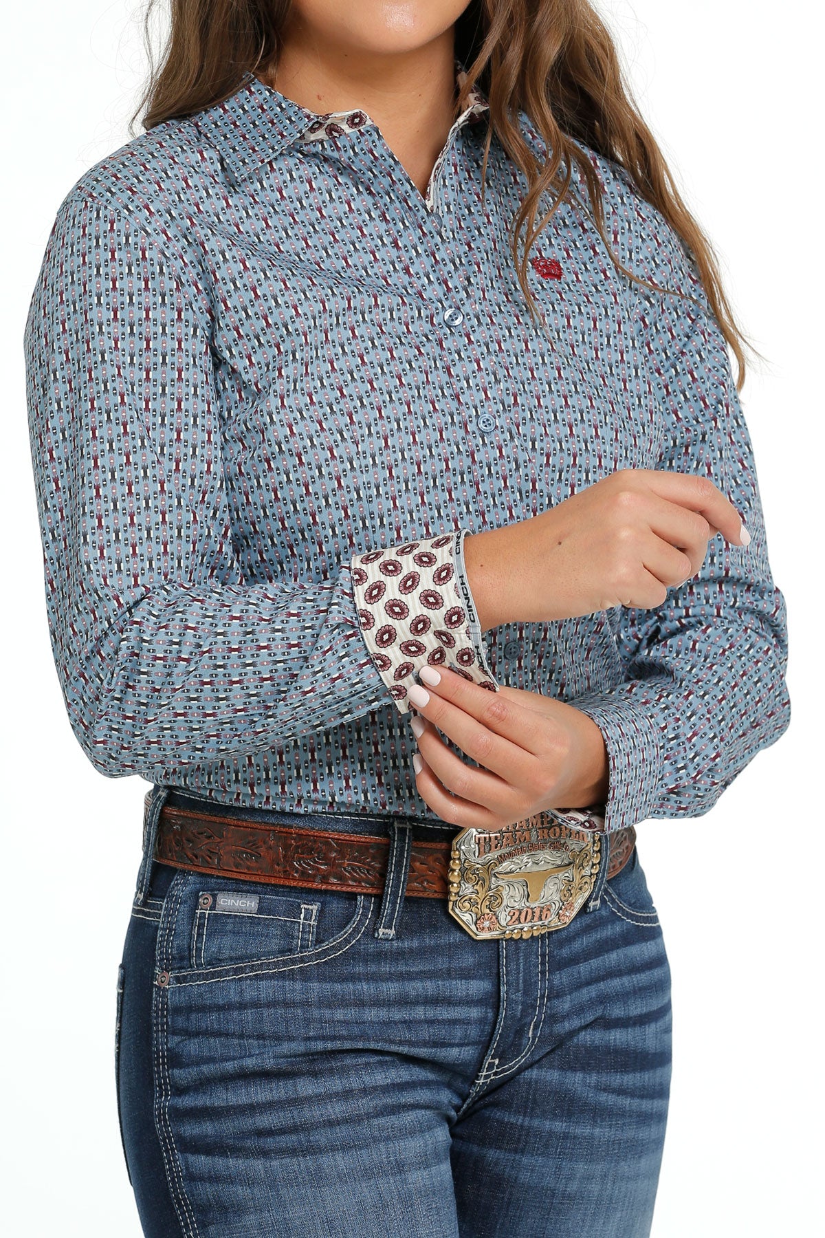 CINCH Women's Light Blue Button-Down Western Shirt