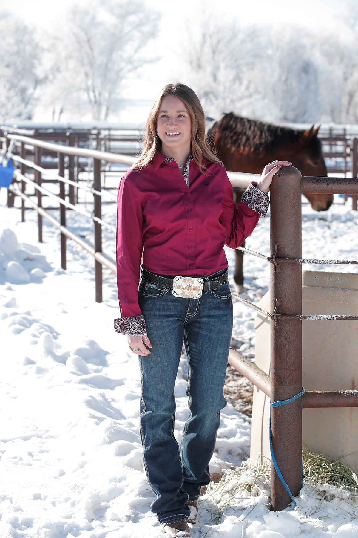 CINCH Women's Burgundy Button-Down Western Shirt