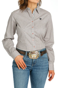 CINCH Women's Pink Button-Down Western Shirt