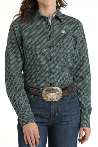 CINCH Women's Teal Button-Down Western Shirt