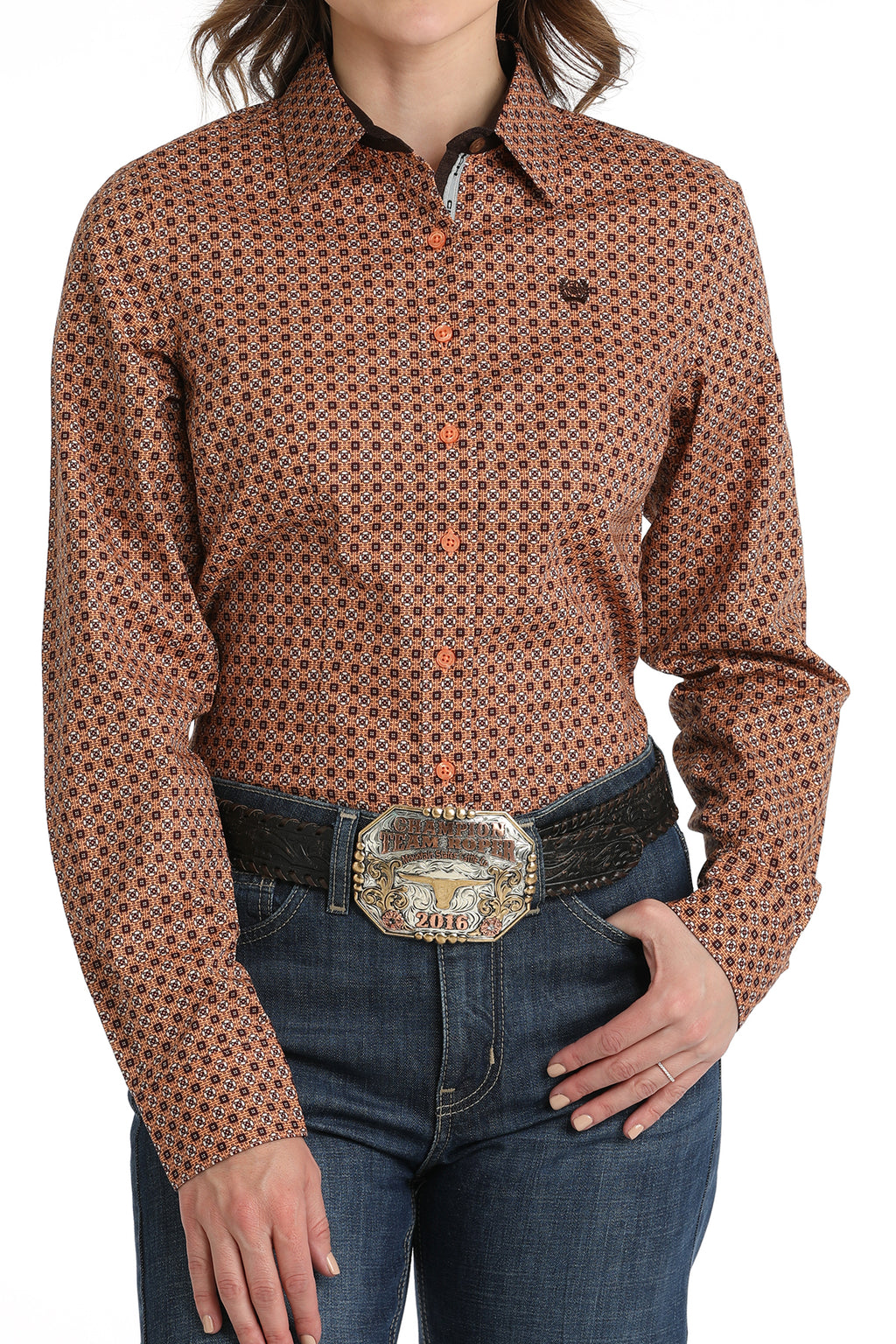 CINCH Women's Geometric Print Button-Down Western Shirt