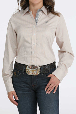 CINCH Women's Long Sleeve Orange Button-Down Western Shirt