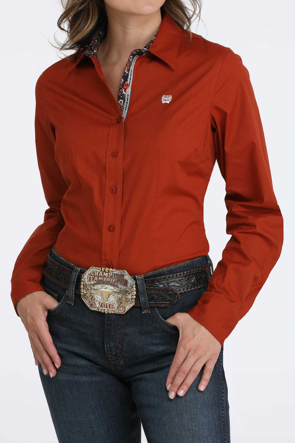 CINCH Women's L/S Print Western Button-Down Shirt
