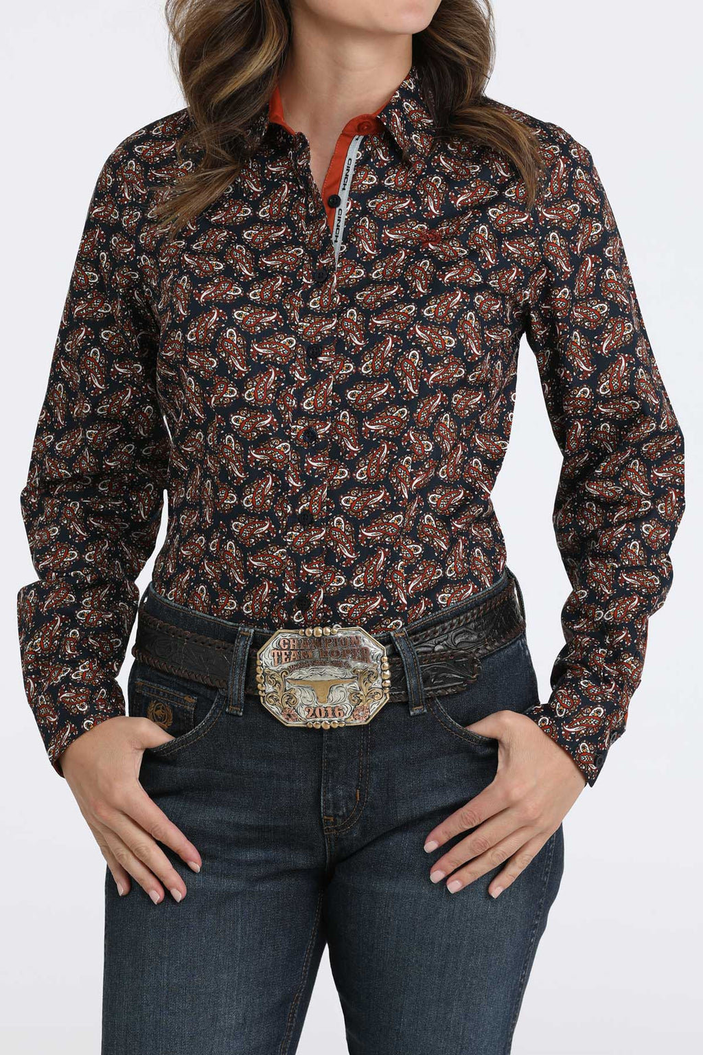CINCH Women's L/S Print Western Button-Down Shirt