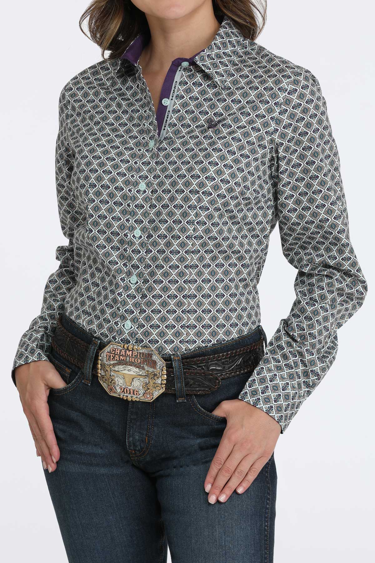 CINCH Women's Arena Fit Western Button-Down Shirt