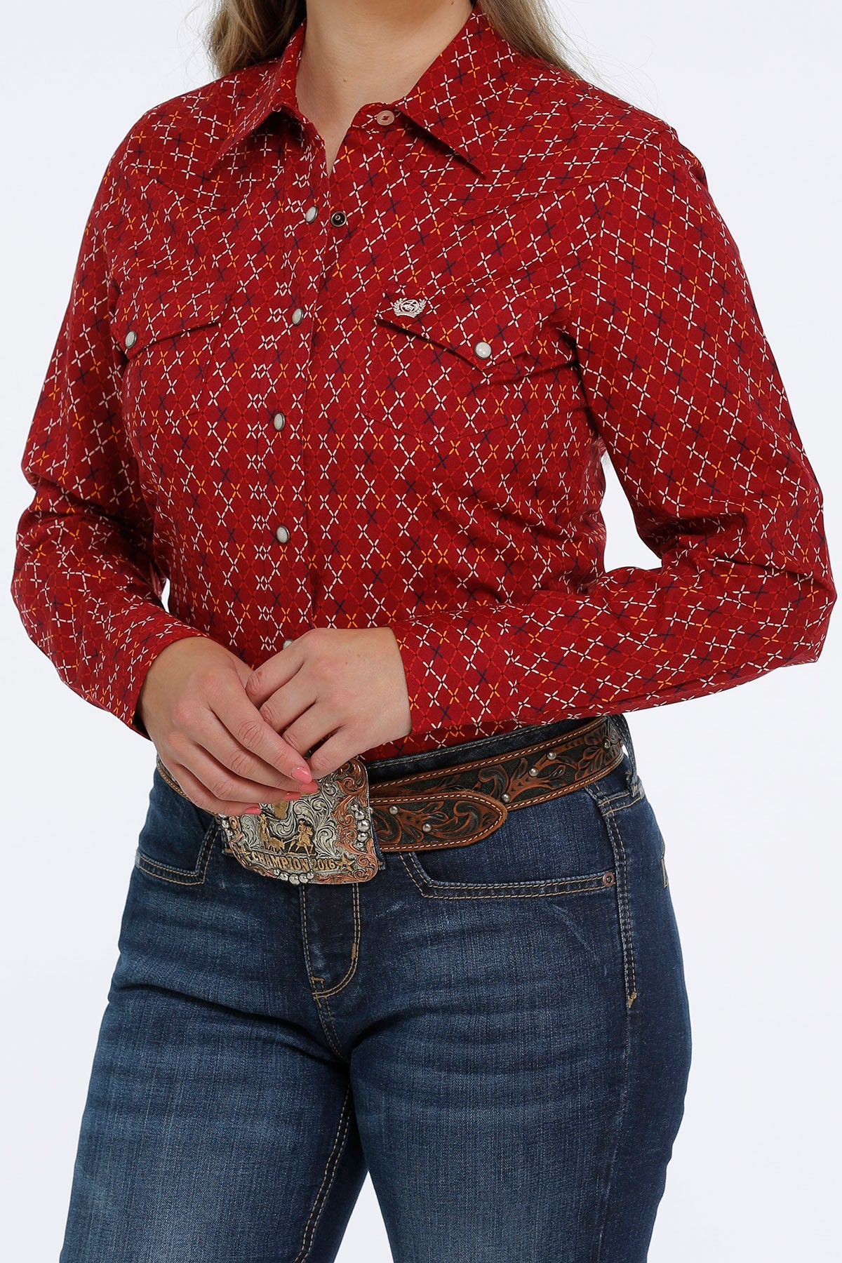 CINCH Women's Red L/S Western Shirt