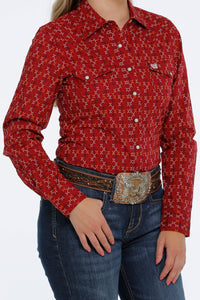 CINCH Women's Red L/S Western Shirt