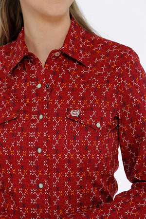 CINCH Women's Red L/S Western Shirt