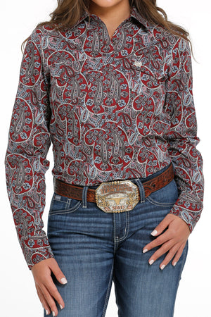 CINCH Women's Burgundy Snap Front Western Shirt