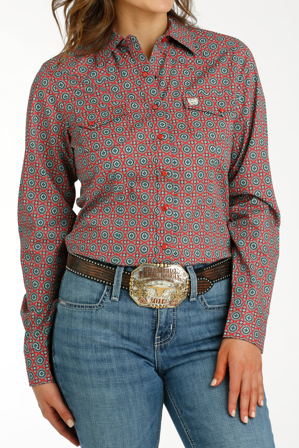 CINCH Women’s Red Snap Button-Down Western Shirt