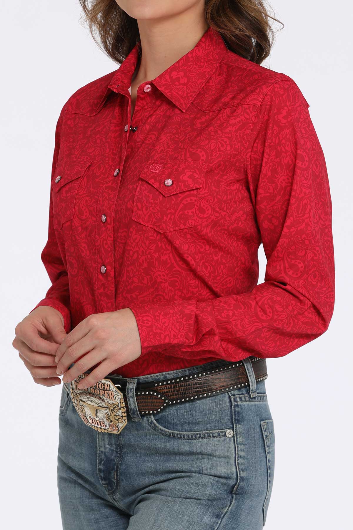 CINCH Women's ARENAFLEX Pink Western Button-Down Shirt