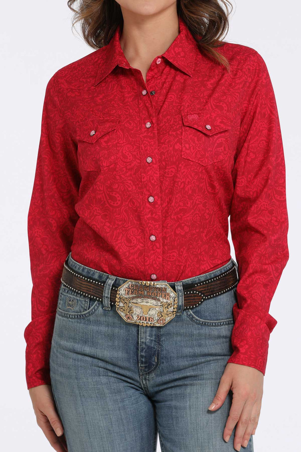 CINCH Women's ARENAFLEX Pink Western Button-Down Shirt