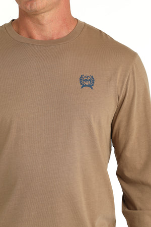 CINCH Men's Khaki Long Sleeve Tee