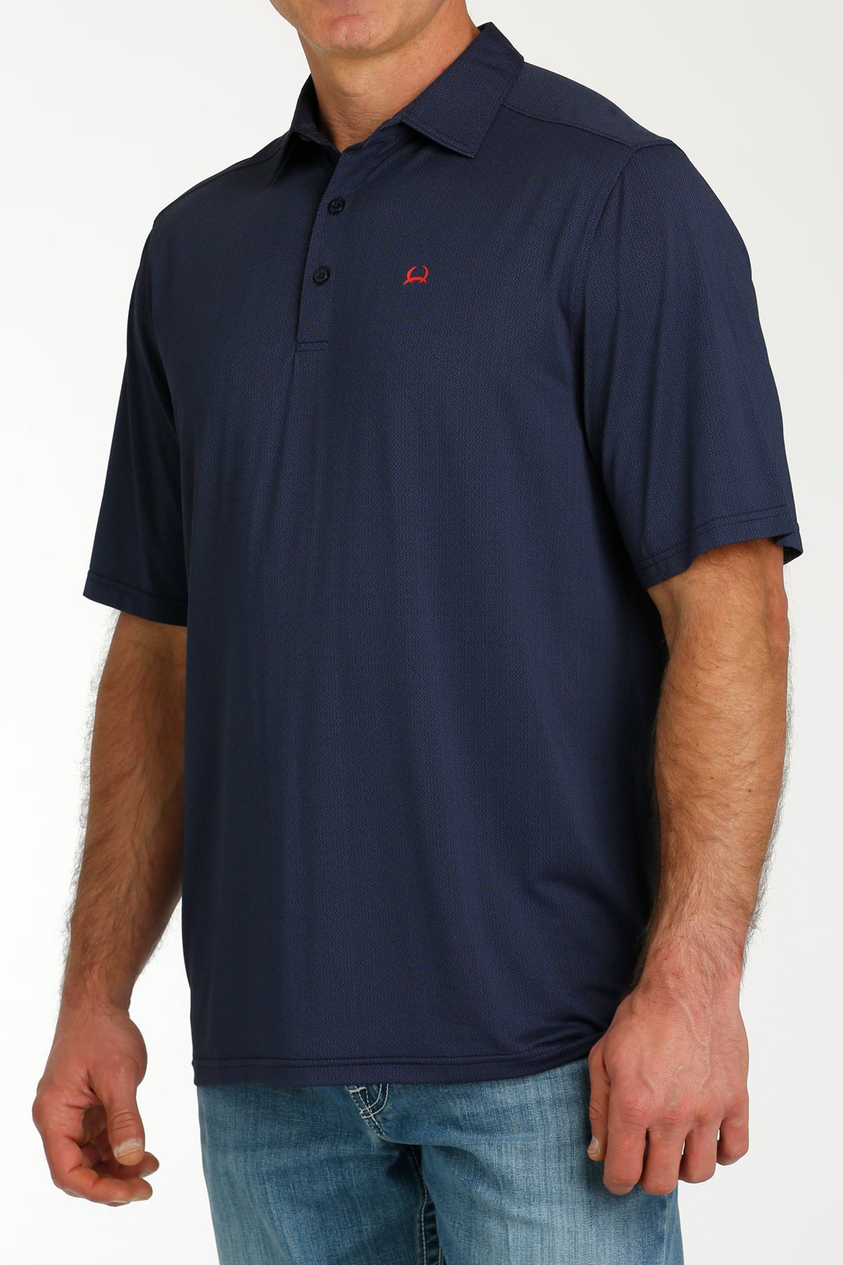 CINCH Men's Navy Short Sleeve ARENAFLEX Polo Western Shirt