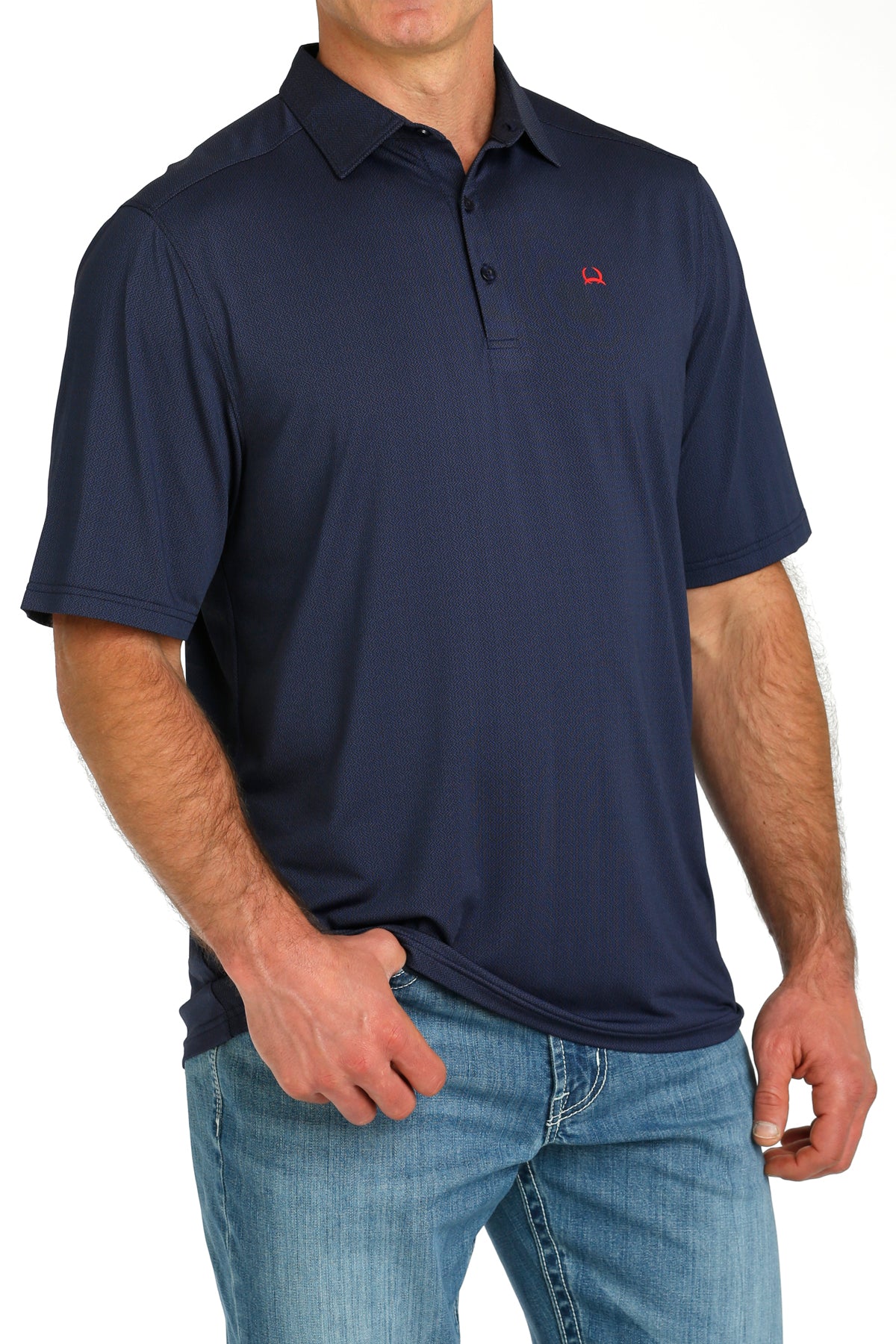 CINCH Men's Navy Short Sleeve ARENAFLEX Polo Western Shirt