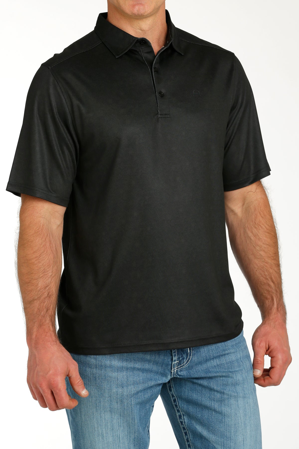 CINCH Men's Black Short Sleeve ARENAFLEX Polo Western Shirt