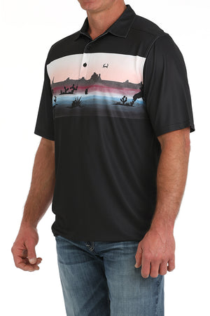 CINCH Men's Black S/S ARENAFLEX Polo